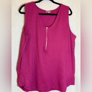 LuLaRoe Vibrant Pink Knit Rachel Top